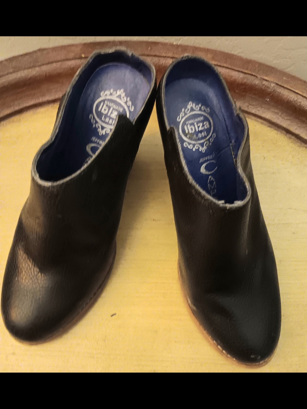 Ibiza Black Leather Slip-On Women’s Mules